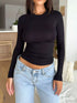 Round Neck Long Sleeve Fitted T-Shirt