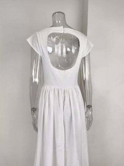 Cap Sleeve A-Line Midi Dress