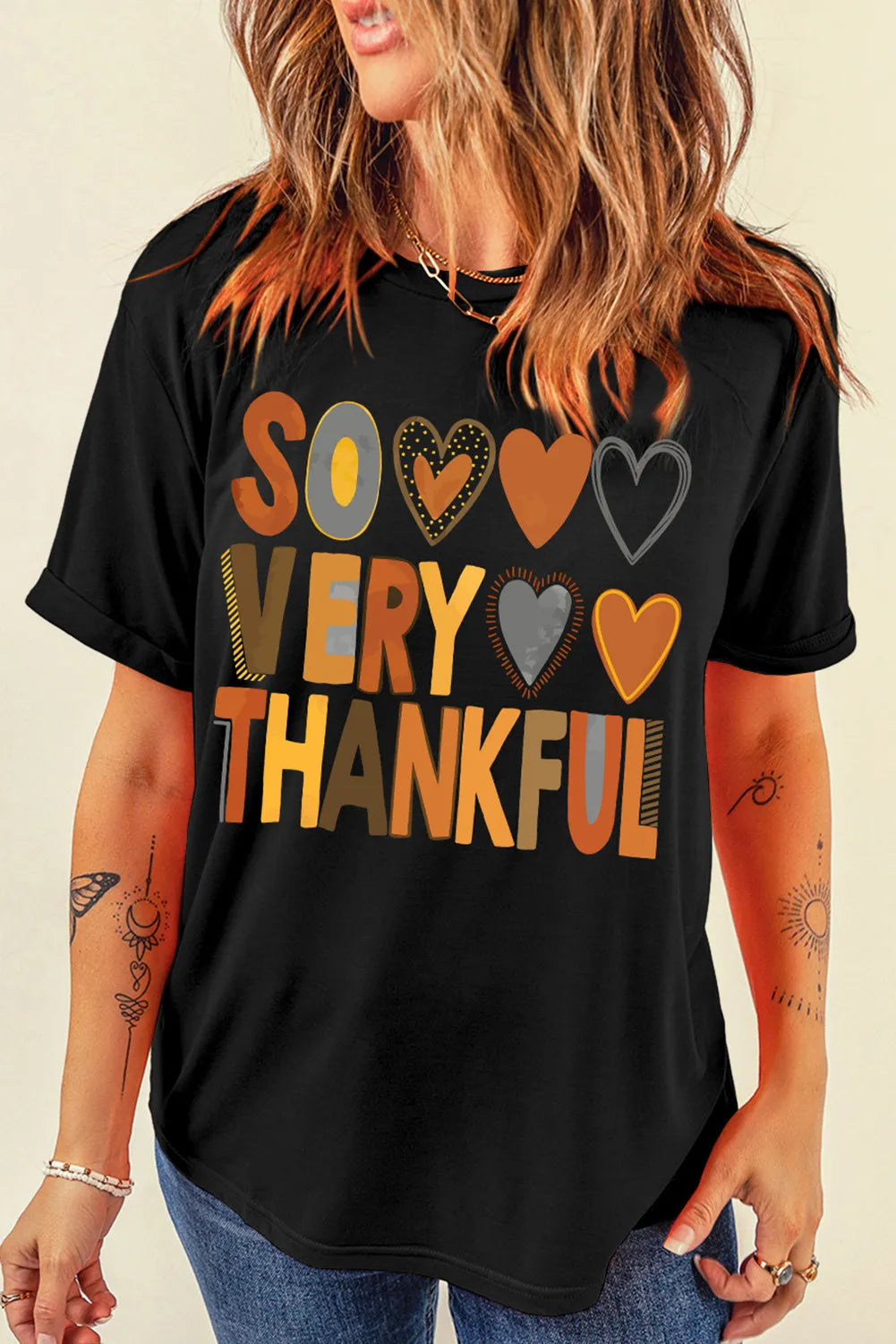 Letter Graphic Round Neck Short Sleeve T-Shirt - Lojy Shop