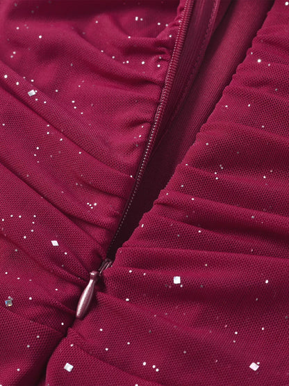 Glitter Tube Mermaid Maxi Dress