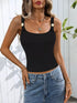 Pearl Detail Scoop Neck Tank