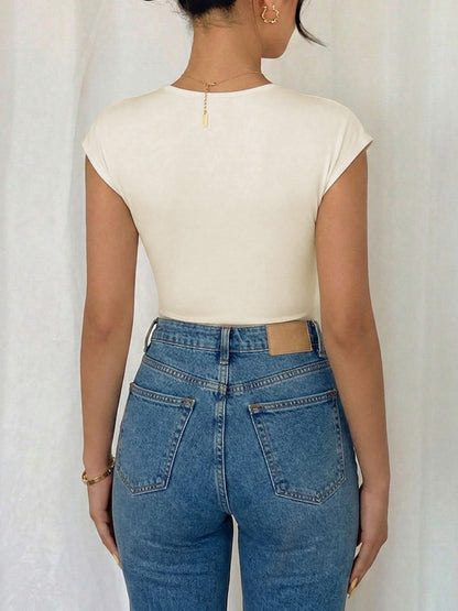 Surplice Cap Sleeve Bodysuit