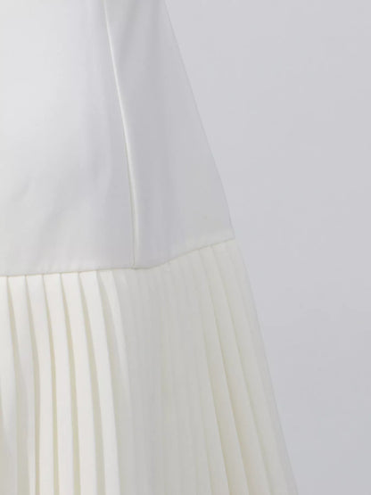 Square Neck Pleated Mini Dress