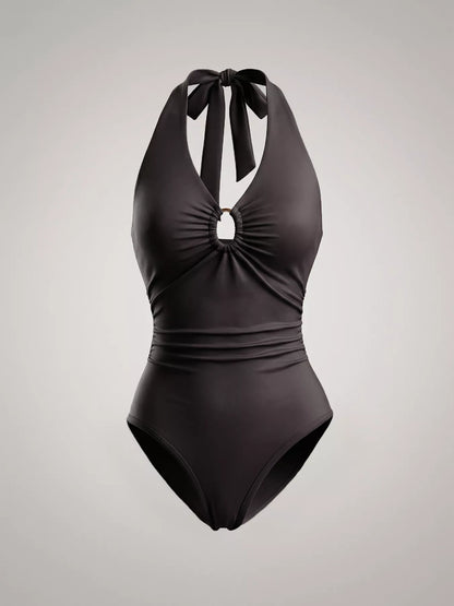 Halter Neck Ruched Bodysuit