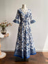 Floral Print V-Neck Flounce Sleeve Dress