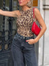 Asymmetrical Neck Leopard Bodysuit