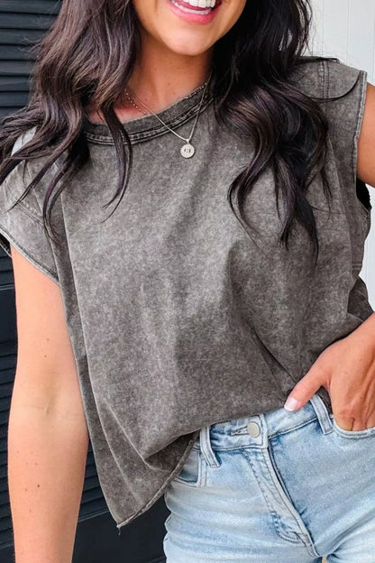 Mineral Wash Boxy Fit Cotton Tank Top