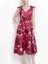 V-Neck Sleeveless Floral Print Midi Dress