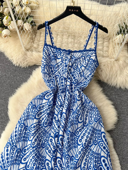 Eyelet Embroidered Tiered Cami Dress
