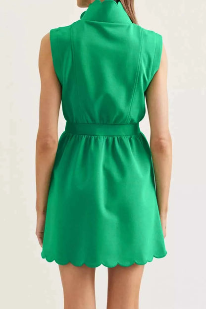 Sleeveless Zip-Up Mini Dress