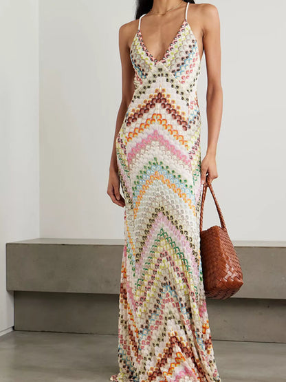 Backless Spaghetti Strap Maxi Dress