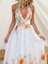 Floral Print Halter Neck Maxi Dress