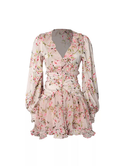 Floral Print Ruffle Mini Dress