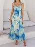 Floral Print Sweetheart Neck Dress
