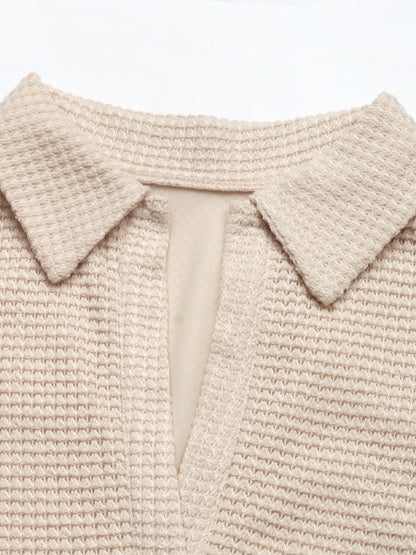 Textured Knit Bubble Hem Mini Dress