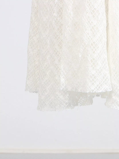 Lace Mock Neck Long Sleeve Maxi Dress