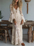 Lace Deep V-Neck Maxi Dress