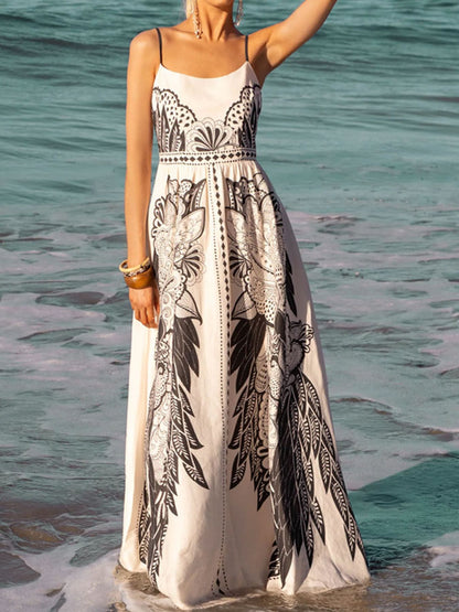 Printed Scoop Neck Cami Dress