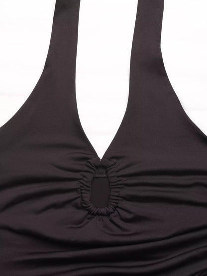 Halter Neck Ruched Bodysuit