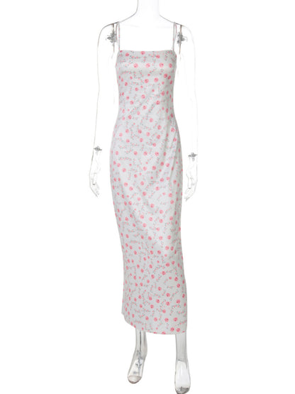 Floral Print Spaghetti Strap Midi Dress