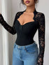 Lace Sleeve Long Sleeve T-Shirt