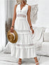 Full Size Lace Tied Swiss Dot Sleeveless Maxi Dress Plus Size