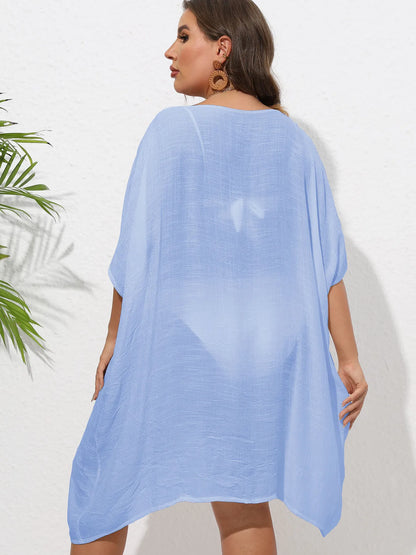 Crochet Trim V-Neck Beach Cover Up Dress