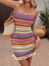 Striped Tassel Hem Tube Bodycon Dress