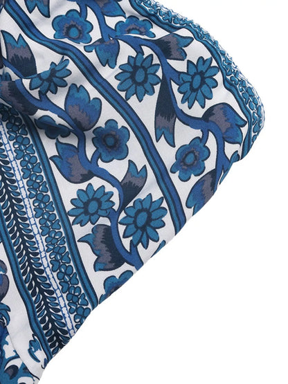 Floral Print Strapless Maxi Dress