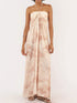 Tropical Print Halter Neck Maxi Dress