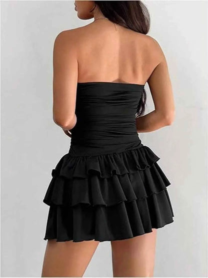 Tube Layered Ruffle Mini Dress