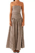 Strapless Ruched Maxi Dress