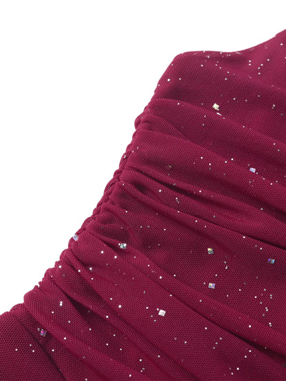 Glitter Tube Mermaid Maxi Dress