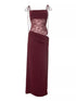 Lace Cutout Tie Shoulder Maxi Dress