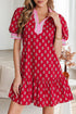 Floral Print Ruffle Hem Mini Dress