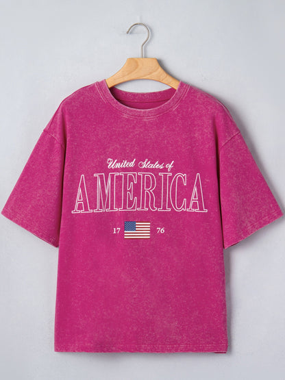 AMERICA 1776 Graphic Mineral Wash Cotton Tee