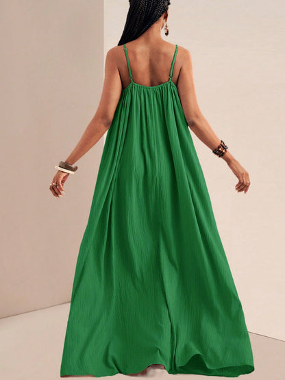 Spaghetti Strap Flowy Maxi Dress