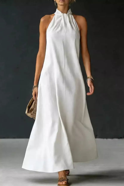 Halter Neck Sleeveless Maxi Dress