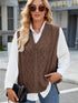 Cable Knit V-Neck Sweater Vest - Lojy Shop