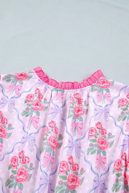 Tiered Ruffles Sleeveless Summer Floral Dress