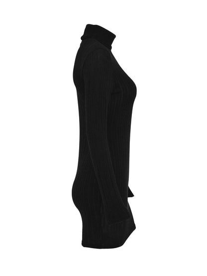 Turtleneck Ribbed Bodycon Mini Dress
