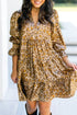 Tiered Leopard Print Mini Dress