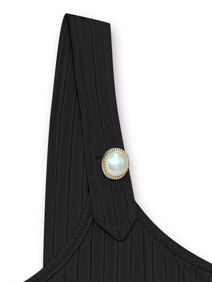 Pearl Detail Scoop Neck Tank