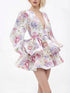 Floral Print Ruffle Layered Mini Dress