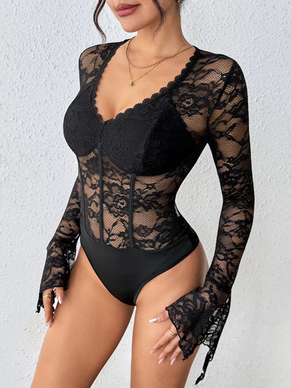 Lace Long Sleeve Bodysuit