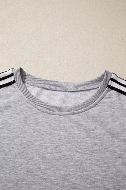 Striped Shoulder Relaxed Fit T-Shirt