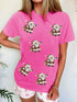 Santa Claus Deliver Gifts Sequin Short Sleeve Tee
