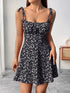 Floral Print Tie Strap Mini Dress