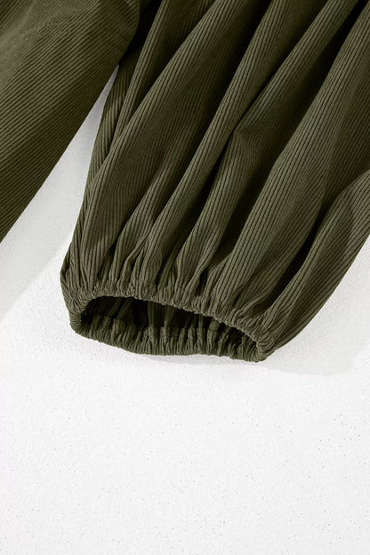 Corduroy Button-Down Babydoll Dress