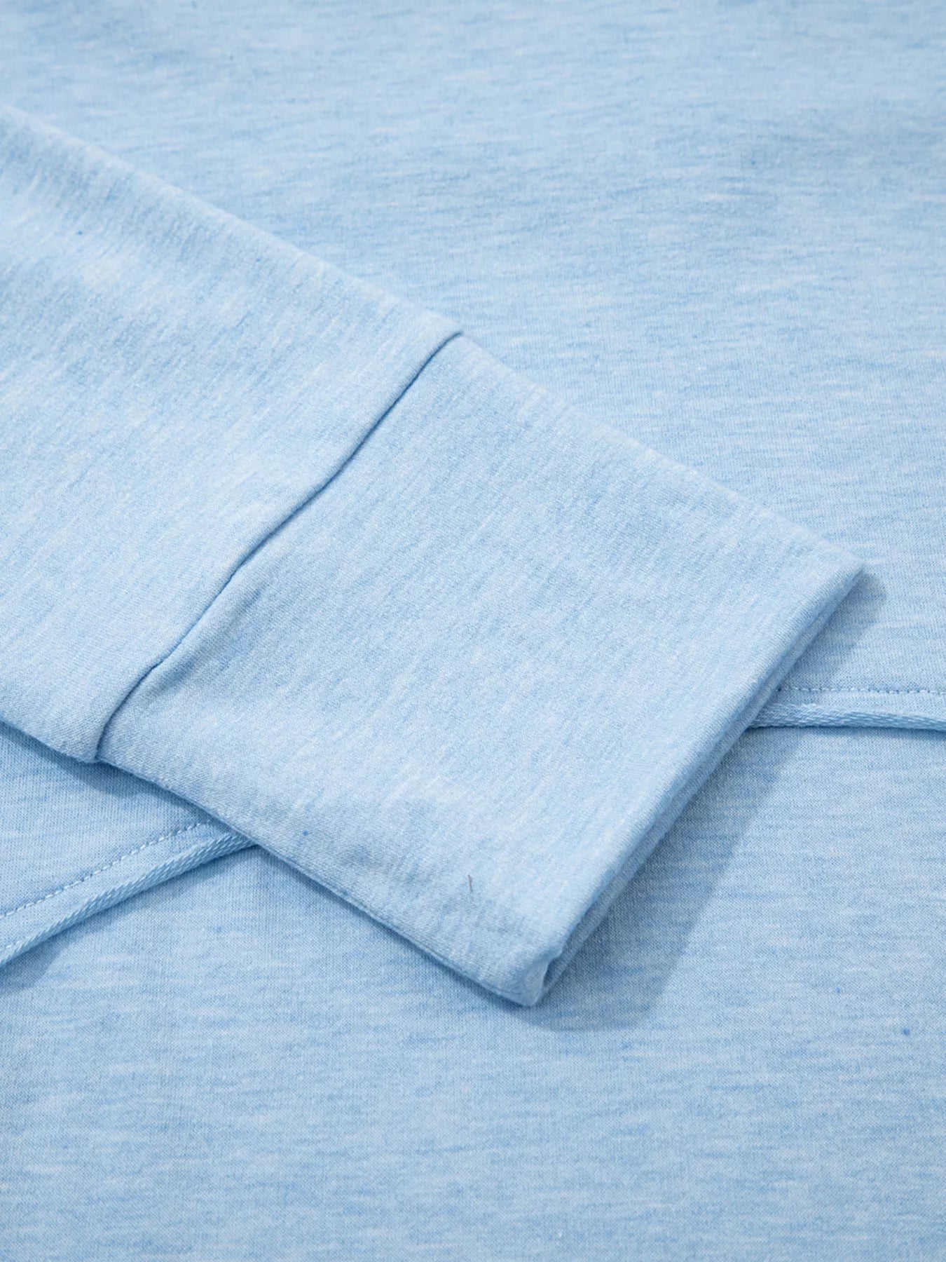 Notched Terry Long Sleeve Top